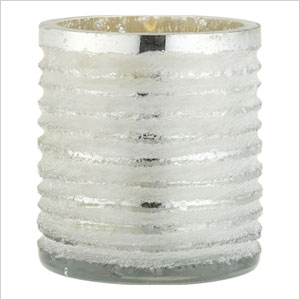 Cut glass candle holder