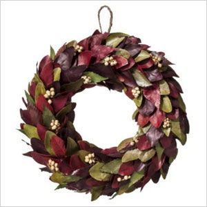 Dried leaf wreath