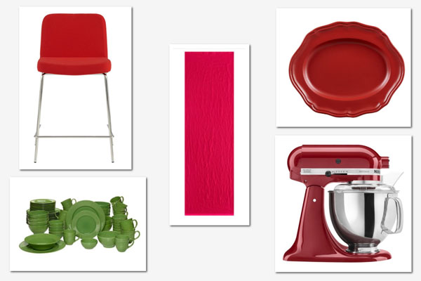 Decorating with red and green: Kitchen