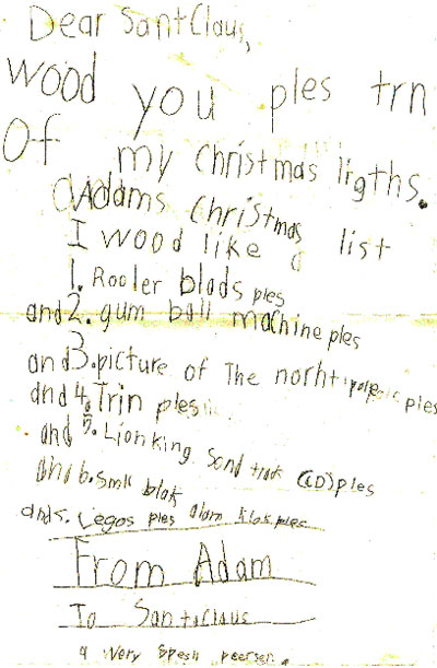 Santa, Adam would like a gumball machine