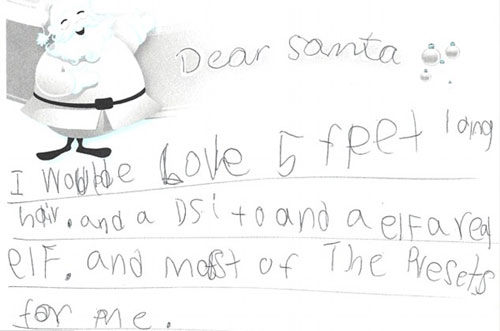This child would like an elf for Christmas