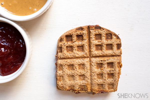 Waffled peanut butter and jelly