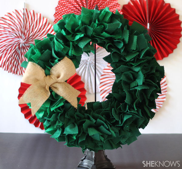 Felt-and-wire wreath