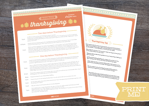 stress free thanksgiving checklist