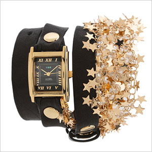 Black and gold stars watch