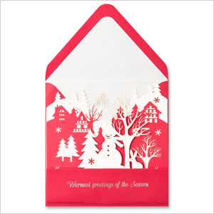 Laser cut snowmen greeting card