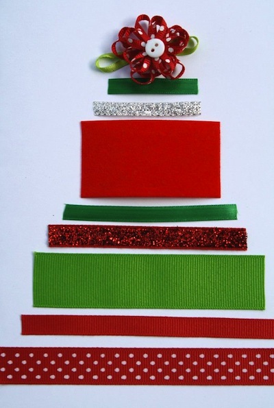 Ribbon Christmas tree craft