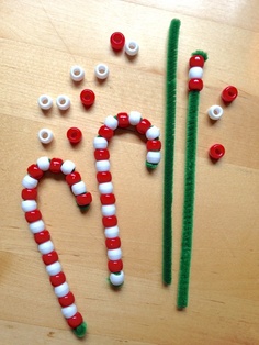 Bead candy cane craft