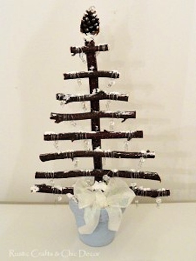 Birch branch Christmas tree