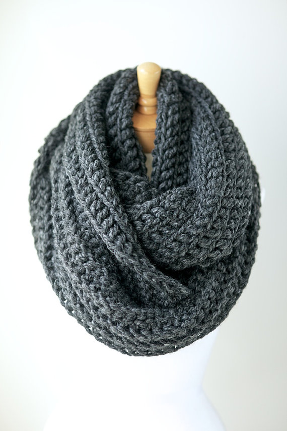 Hand-knit infinity scarf