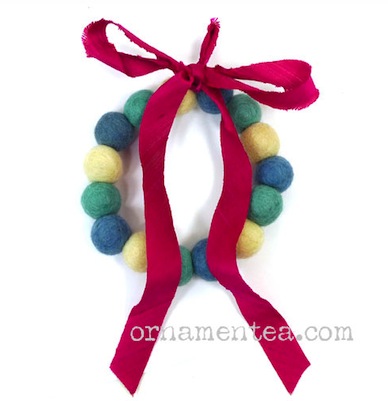 Felt ball holiday wreath