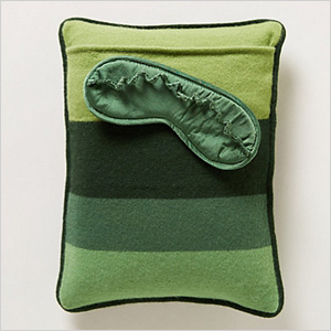Cashmere travel pillow and eye mask