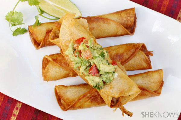 Shredded turkey taquitos