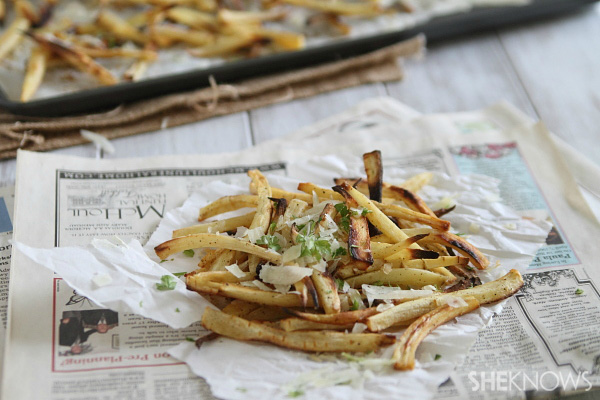 Crispy parmesan parsnip fries