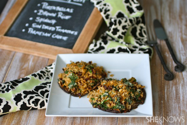 Meatless Monday: Brown rice- and spinach-stuffed Portobello mushrooms