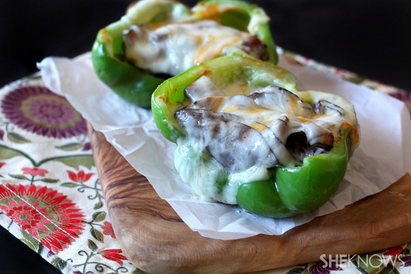 Philly cheesesteak stuffed bell peppers