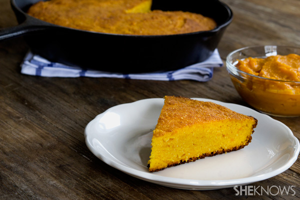 Gluten free sweet potato skillet cornbread