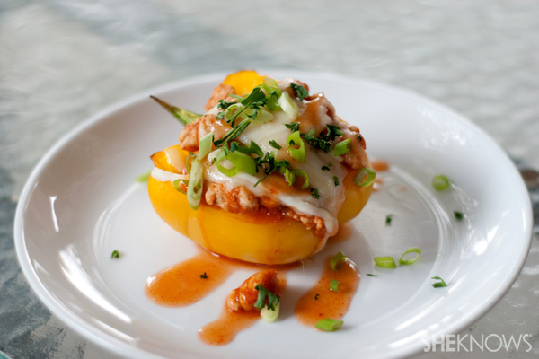 Cheesy baked enchilada stuffed bell peppers