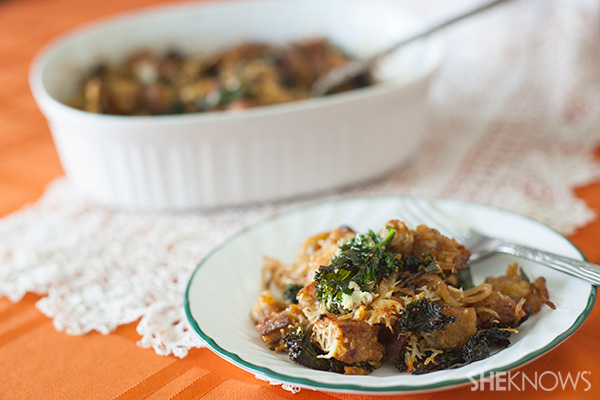 Kale and caramelized onion stuffing