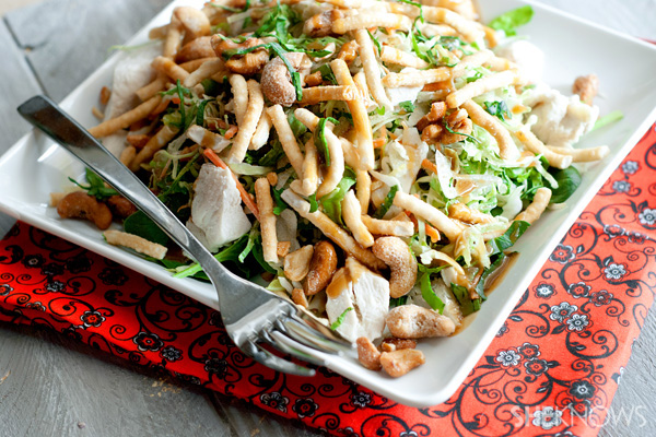 Warm Thai chicken salad with creamy ginger dressing