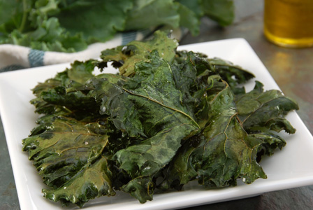 Kale chips with Parmesan cheese