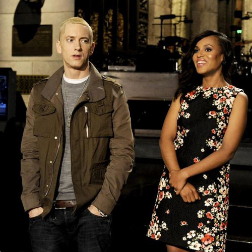 Pregnant Kerry Washington and Eminem on SNL