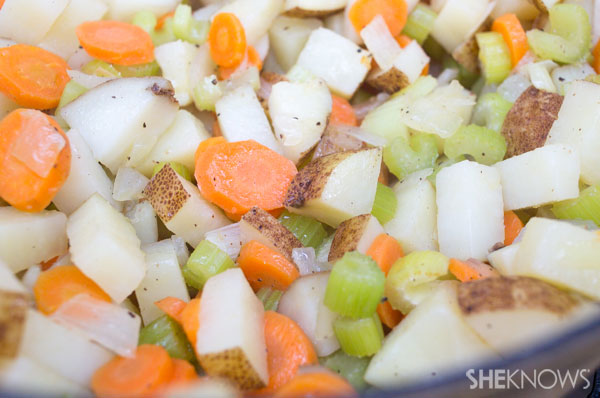 Easy chicken and potato soup | SheKnows.com - ingredients chopped