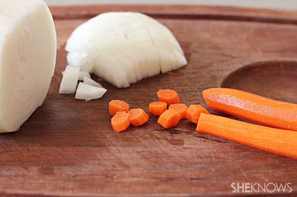 Chicken and cheese tortellini soup | Sheknows.com - chop onions and carrots