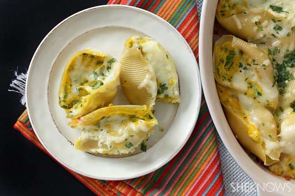 Butternut squash, ricotta and spinach stuffed shells