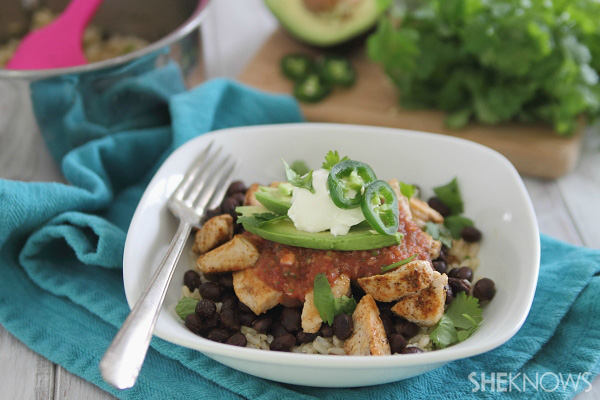 Healthy burrito bowls