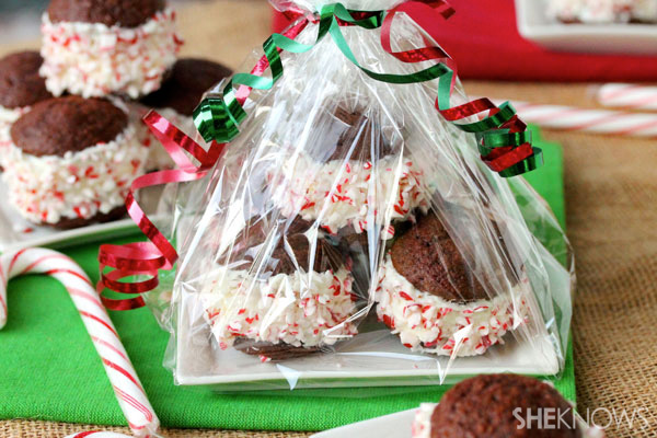 Peppermint candy whoopie pies filled with cream cheese frosting recipe