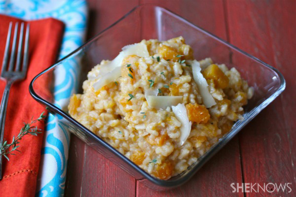 Cheesy butternut squash risotto