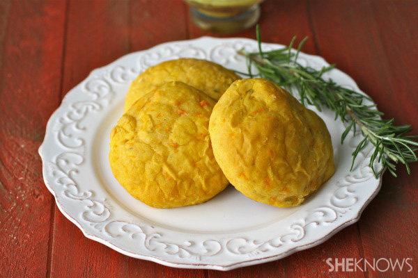 Rosemary-sweet potato rolls with curried butter
