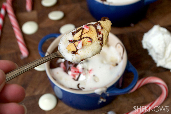 Double chocolate peppermint white chocolate soufflés