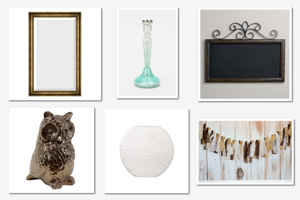Playful mantel collage