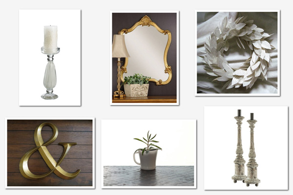 Romantic mantel collage