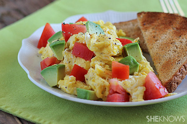 Eggs with avocado and tomatoes