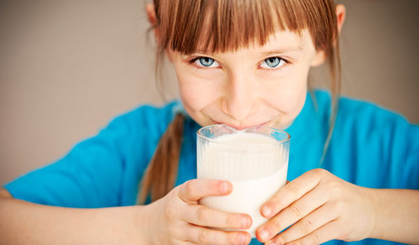 Girl drinking milk