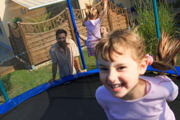 Kids jumping on the trampoline