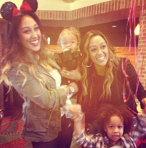 Tamera and Tia Mowry with kids