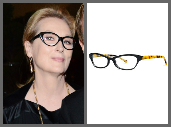 Meryl Streep wearing cat eye glasses