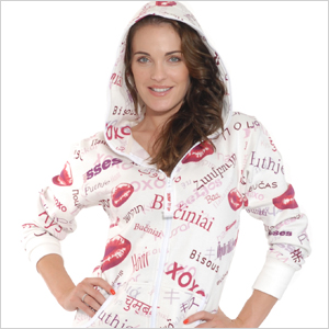 ZOOOP iT UP Classic Fleece XOXO Lips Onesie | Sheknows.com