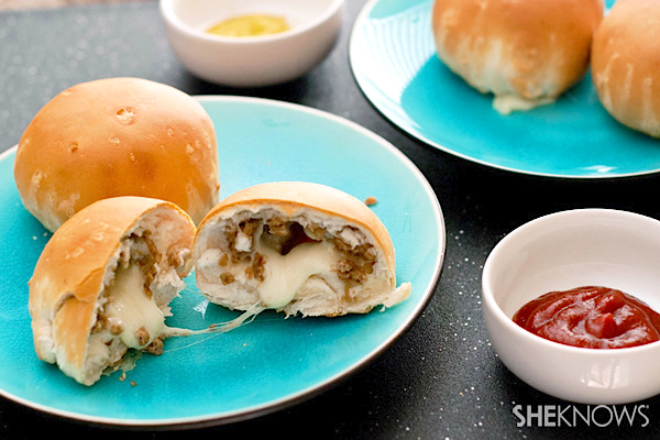 stuffed vegan cheeseburger bombs