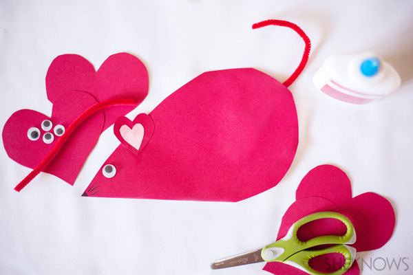 heart mouse craft template