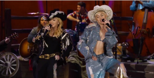 Miley Cyrus and Madonna