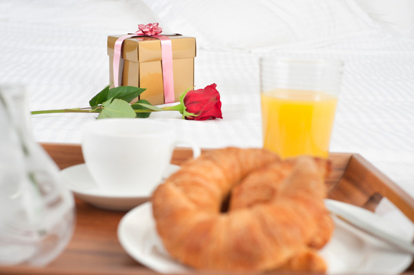 Croissants and passion fruit mimosas