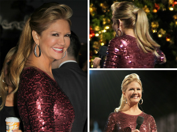 Nancy O'Dell wearing a ponytail