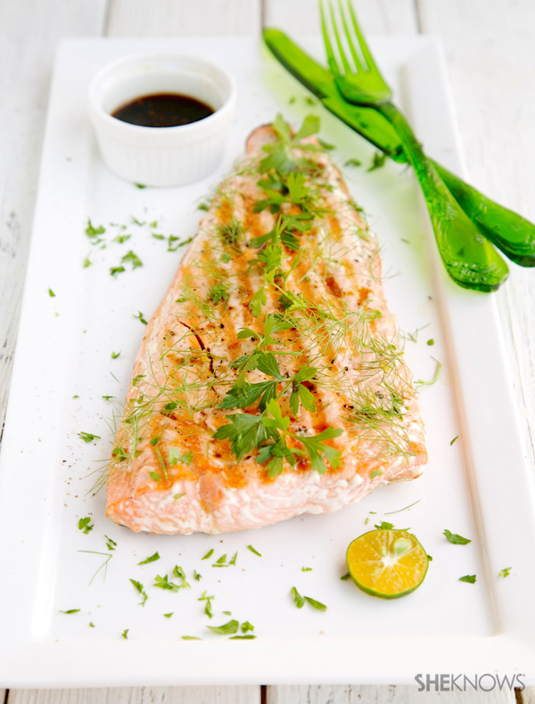 Griddle salmon with soy ginger sauce recipe