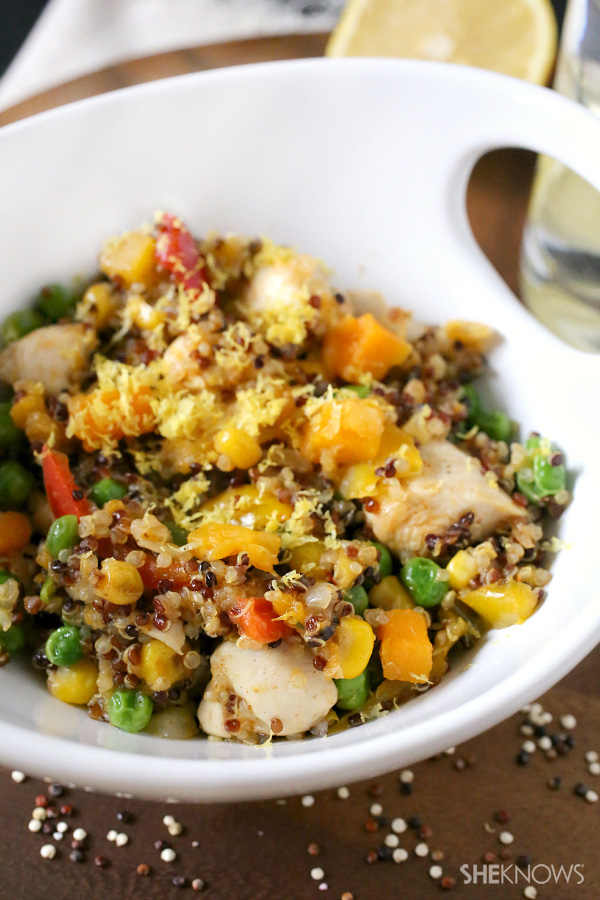 Chicken, squash and quinoa stir fry