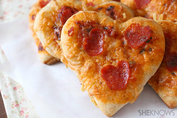 Heart shaped pizza